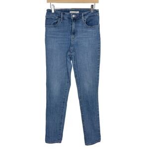 Levis Womens Size 30 721 High Rise Skinny Jeans Medium Wash Cotton Stretch Blend